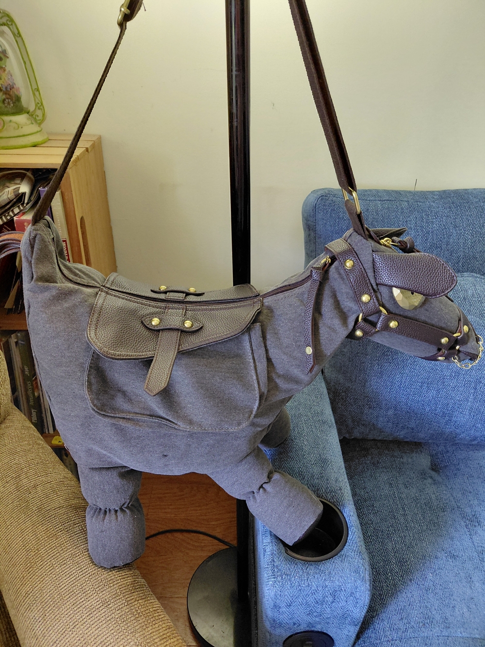 Floppy Horse Shoulder Bag in Heather Gray. So Fun